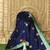 Blue turquoise silk blend jacuard work festival saree with unstitched blouse piece