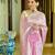 Baby pink silk blend jacuard work festival saree with unstitched blouse piece