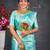 Sky blue silk blend jacuard work festival saree with unstitched blouse piece