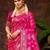 smart and ethnic rani pink color silk blend fabric woven designer ethnic rich looks saree