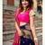 Blue pink silk blend jacuard work festival saree with unstitched blouse piece
