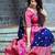 Blue pink silk blend jacuard work festival saree with unstitched blouse piece