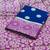 Blue pink silk blend jacuard work festival saree with unstitched blouse piece