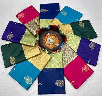 Blue parrot silk blend jacuard work festival saree with unstitched blouse piece 3