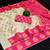 Off white pink silk blend jacuard work festival saree with unstitched blouse piece