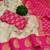 Off white pink silk blend jacuard work festival saree with unstitched blouse piece