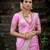 Baby pink silk blend jacuard work festival saree with unstitched blouse piece