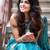 Turquoise silk blend jacuard work festival saree with unstitched blouse piece