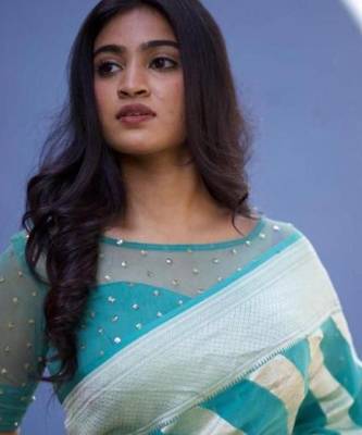 Sky blue  silk blend jacuard work festival saree with unstitched blouse piece 2