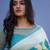 Sky blue  silk blend jacuard work festival saree with unstitched blouse piece