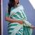 Sky blue  silk blend jacuard work festival saree with unstitched blouse piece