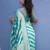 Sky blue  silk blend jacuard work festival saree with unstitched blouse piece