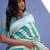 Sky blue  silk blend jacuard work festival saree with unstitched blouse piece