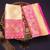 Off white pink  silk blend jacuard work festival saree with unstitched blouse piece