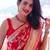 Red  silk blend jacuard work festival saree with unstitched blouse piece