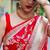 Red  silk blend jacuard work festival saree with unstitched blouse piece