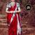 Red  silk blend jacuard work festival saree with unstitched blouse piece