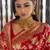 Red  silk blend jacuard work festival saree with unstitched blouse piece
