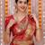 Red  silk blend jacuard work festival saree with unstitched blouse piece