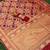 Red  silk blend jacuard work festival saree with unstitched blouse piece