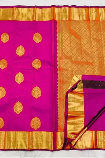 Pink  silk blend jacuard work festival saree with unstitched blouse piece