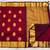 Maroon  silk blend jacuard work festival saree with unstitched blouse piece