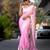 Baby pink linen jacuard work festival saree with unstitched blouse piece