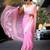 Baby pink linen jacuard work festival saree with unstitched blouse piece