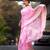 Baby pink linen jacuard work festival saree with unstitched blouse piece