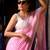 Baby pink linen jacuard work festival saree with unstitched blouse piece