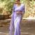 Lavender linen jacuard work festival saree with unstitched blouse piece
