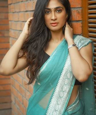 Rama  linen jacuard work festival saree with unstitched blouse piece 4