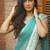 Rama  linen jacuard work festival saree with unstitched blouse piece