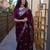 Wine linen jacuard work festival saree with unstitched blouse piece