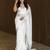 White linen jacuard work festival saree with unstitched blouse piece