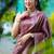 Maroon  silk blend jacuard work festival saree with unstitched blouse piece