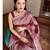 Maroon  silk blend jacuard work festival saree with unstitched blouse piece