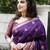 Purple silk blend jacuard work festival saree with unstitched blouse piece