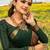 Green silk blend jacuard work festival saree with unstitched blouse piece
