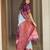 Turquoise purple silk blend jacuard work festival saree with unstitched blouse piece