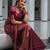 Wine silk blend jacuard work festival saree with unstitched blouse piece