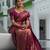 Wine silk blend jacuard work festival saree with unstitched blouse piece