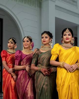 Wine silk blend jacuard work festival saree with unstitched blouse piece 5