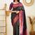 Black wine silk blend jacuard work festival saree with unstitched blouse piece