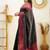 Black wine silk blend jacuard work festival saree with unstitched blouse piece
