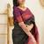 Black wine silk blend jacuard work festival saree with unstitched blouse piece