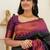 Black wine silk blend jacuard work festival saree with unstitched blouse piece