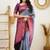 Grey wine silk blend jacuard work festival saree with unstitched blouse piece