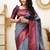 Grey wine silk blend jacuard work festival saree with unstitched blouse piece