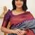 Grey wine silk blend jacuard work festival saree with unstitched blouse piece
